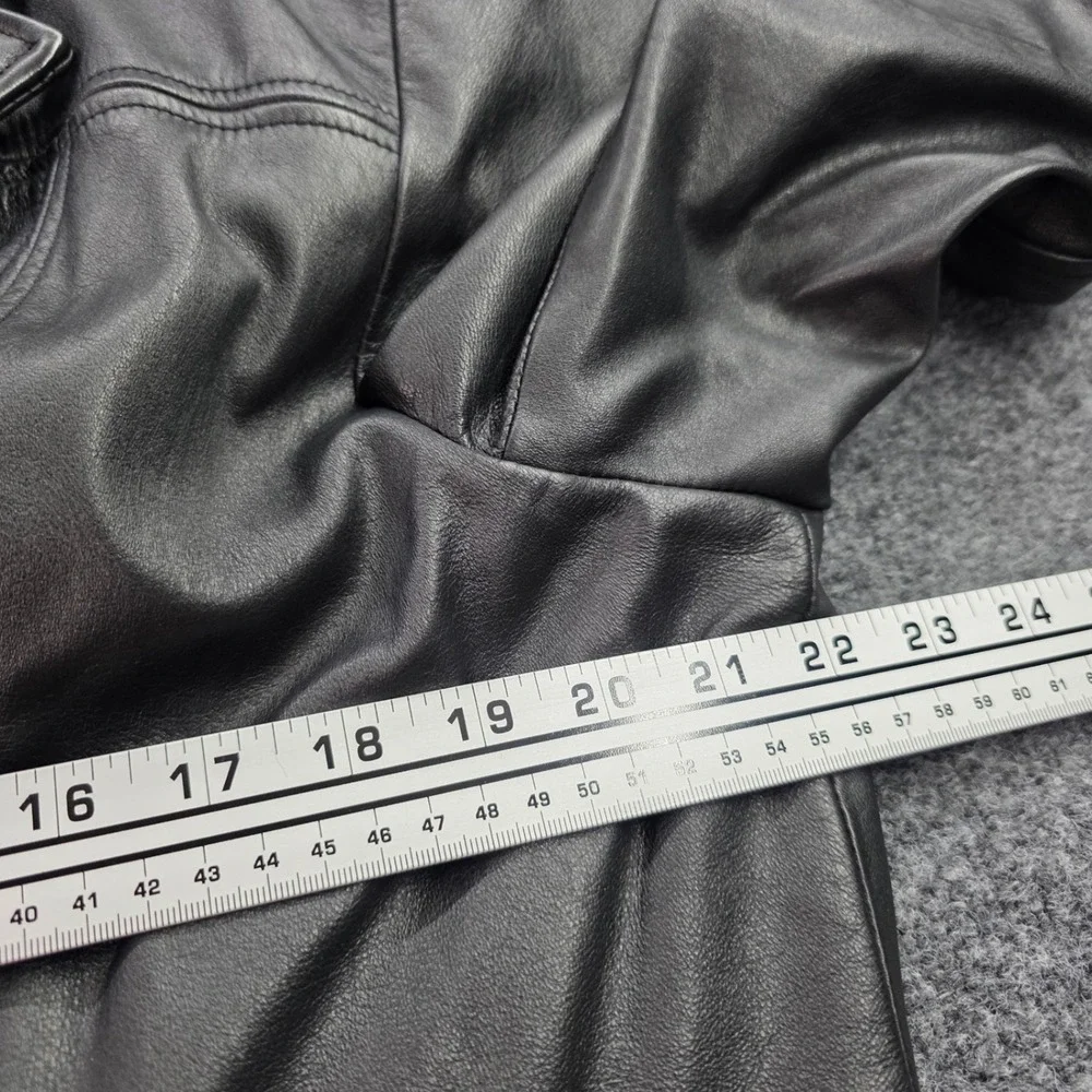 Wilsons Leather Jacket Black Car Coat Blazer Vintage Y2K Genuine Leather XL Mens